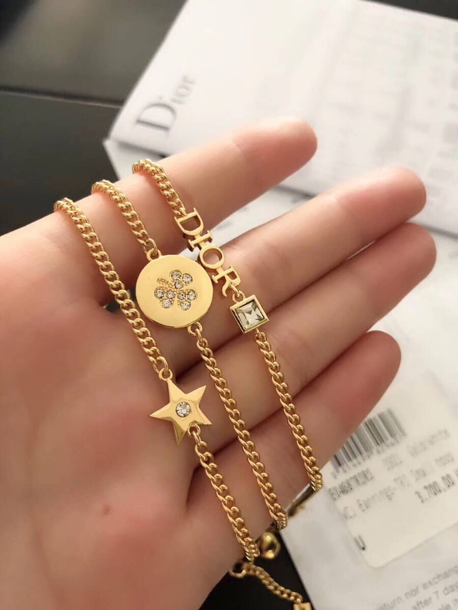 Fake Chr1st1an D10r Logo Bracelet
