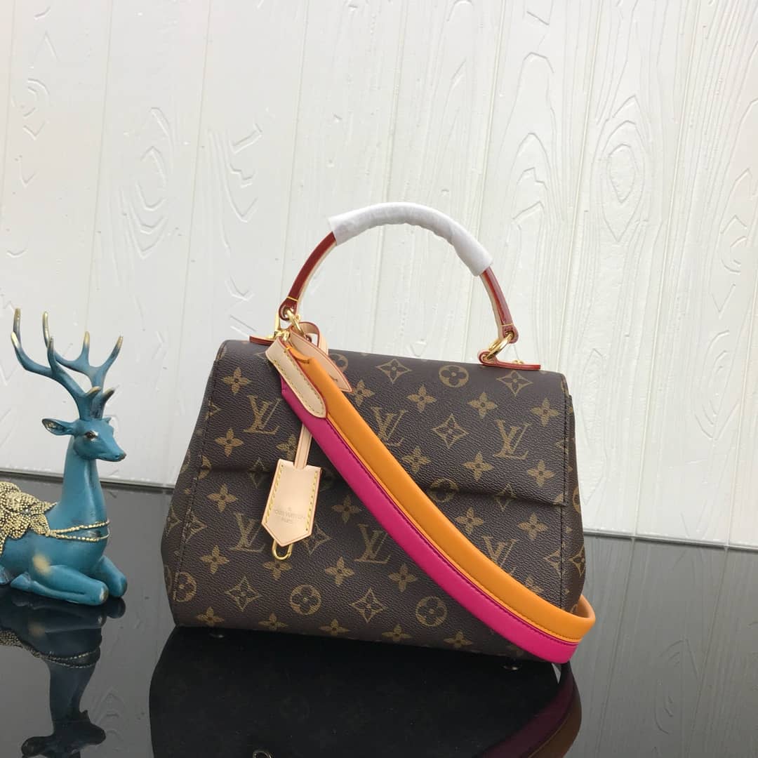 L0vis Vvtt0n Cluny BB Monogram Canvas Shoulder Bag Replica Pink M42738