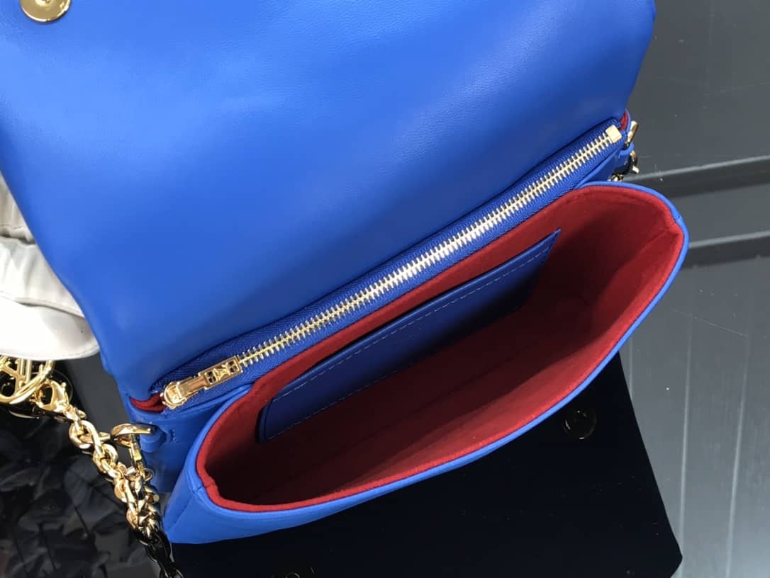 L0vis Vvtt0n Coussin Lambskin Monogram Embossed Pochette Replica Bag Blue