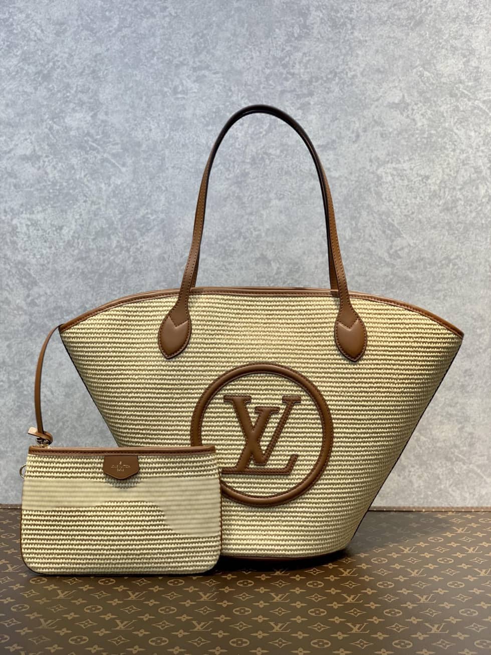 L0vis Vvtt0n Saint Jacques M59963 Replica Straw Shoulder Bag