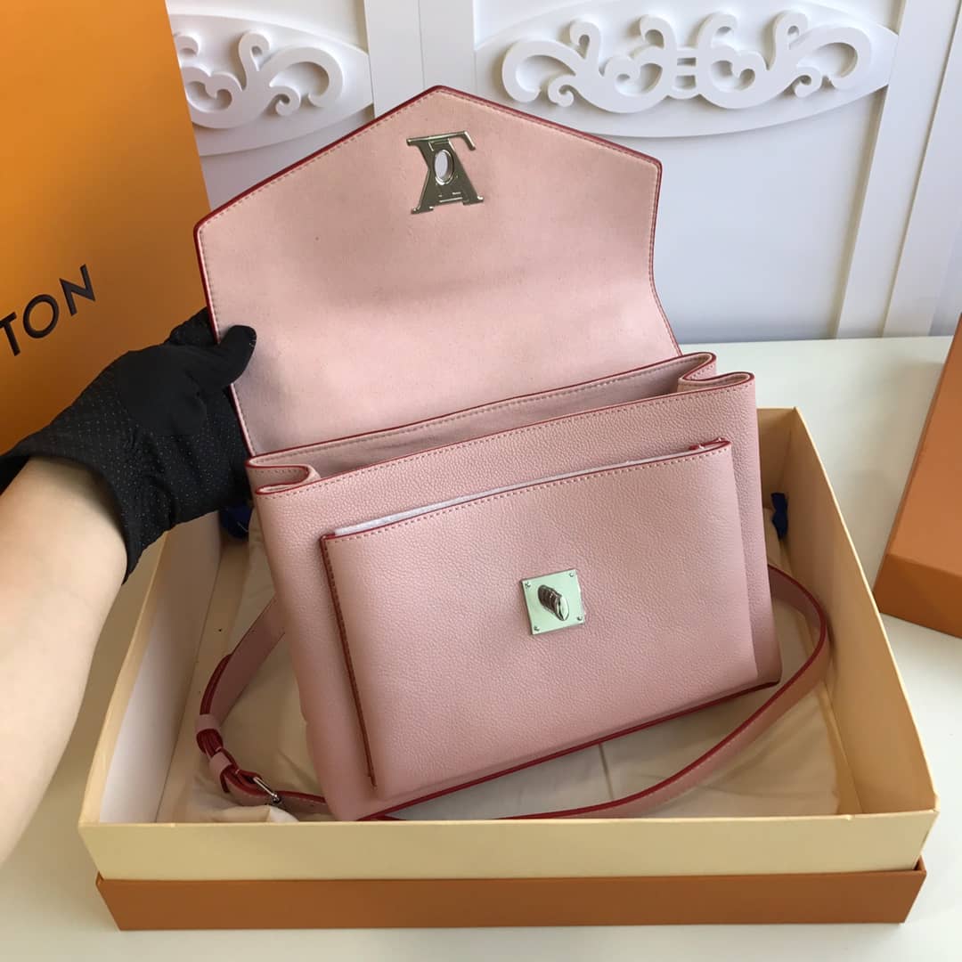 L0vis Vvtt0n MyLockMe 2way Leather Grain Replica Satchel Pink M54849