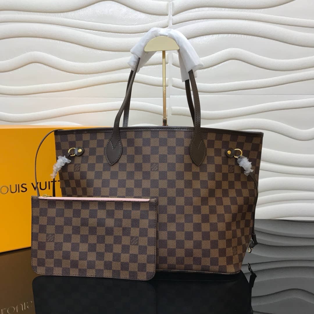 L0vis Vvtt0n Neverfull MM Damier Ebene Bag Replica Pink N40995