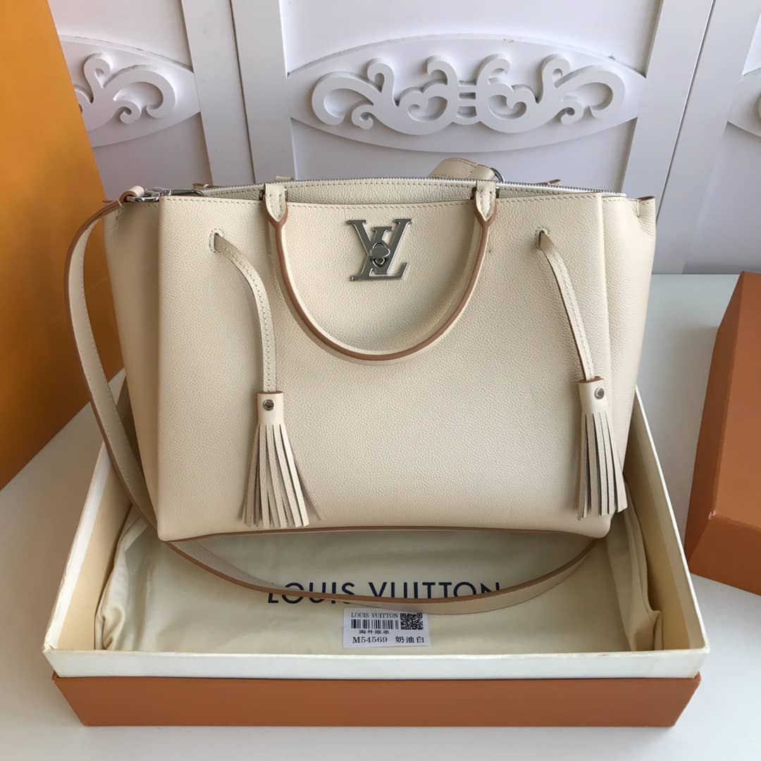 L0vis Vvtt0n Lockmeto Leather Tote Replica White M54569