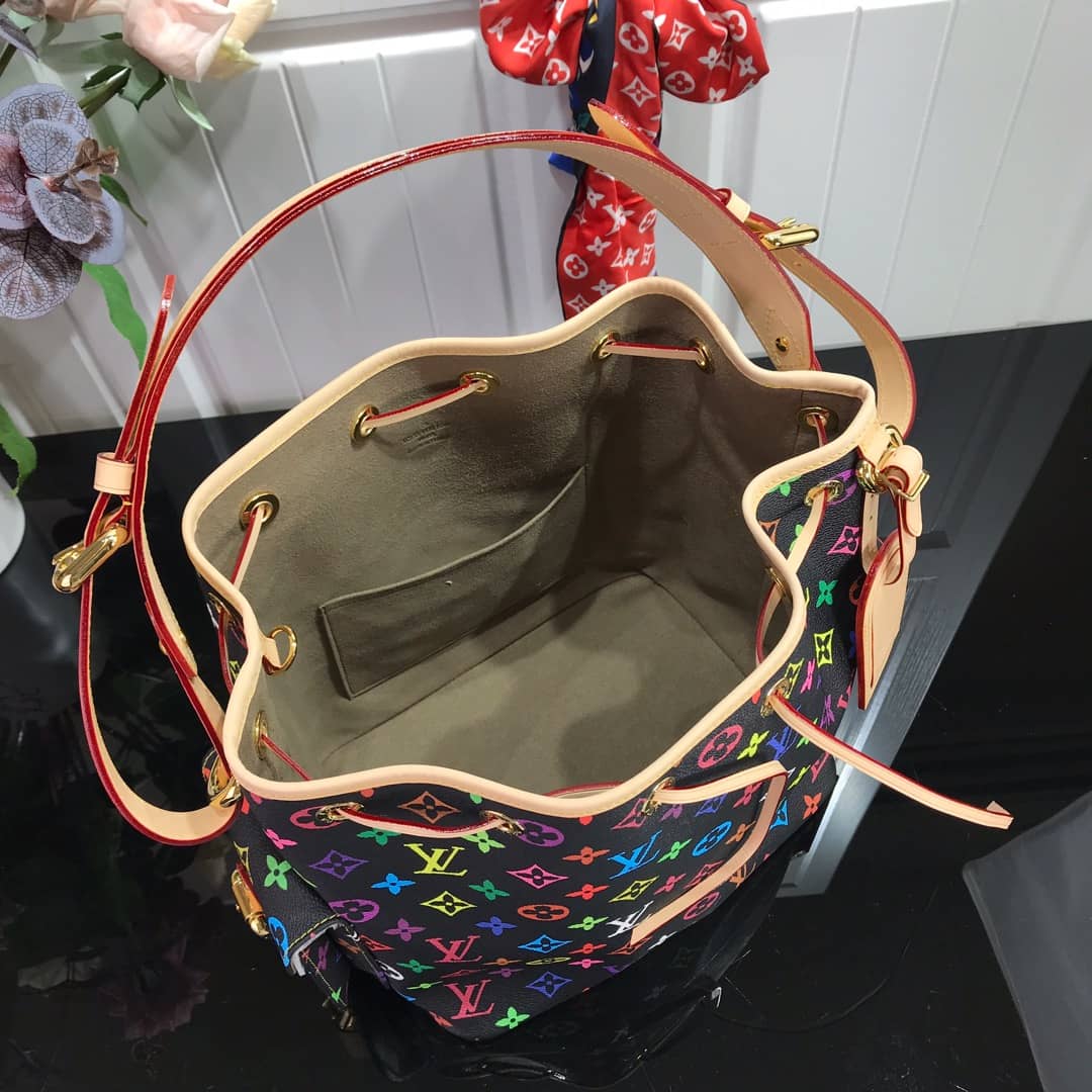 L0vis Vvtt0n Monogram Multicolor Petit Noe Replica Shoulder Bag Black M42229