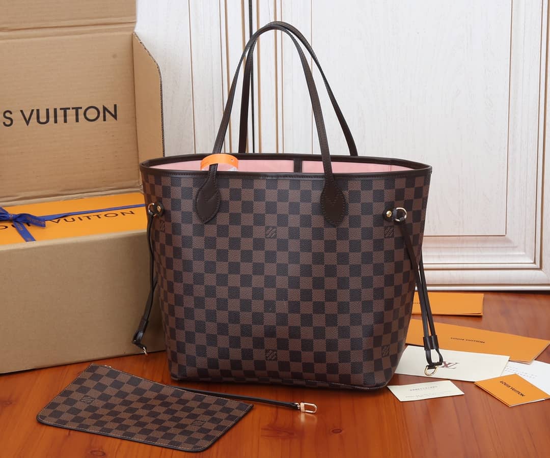 L0vis Vvtt0n Neverfull MM Damier Ebene Tote Replica Pink N41358