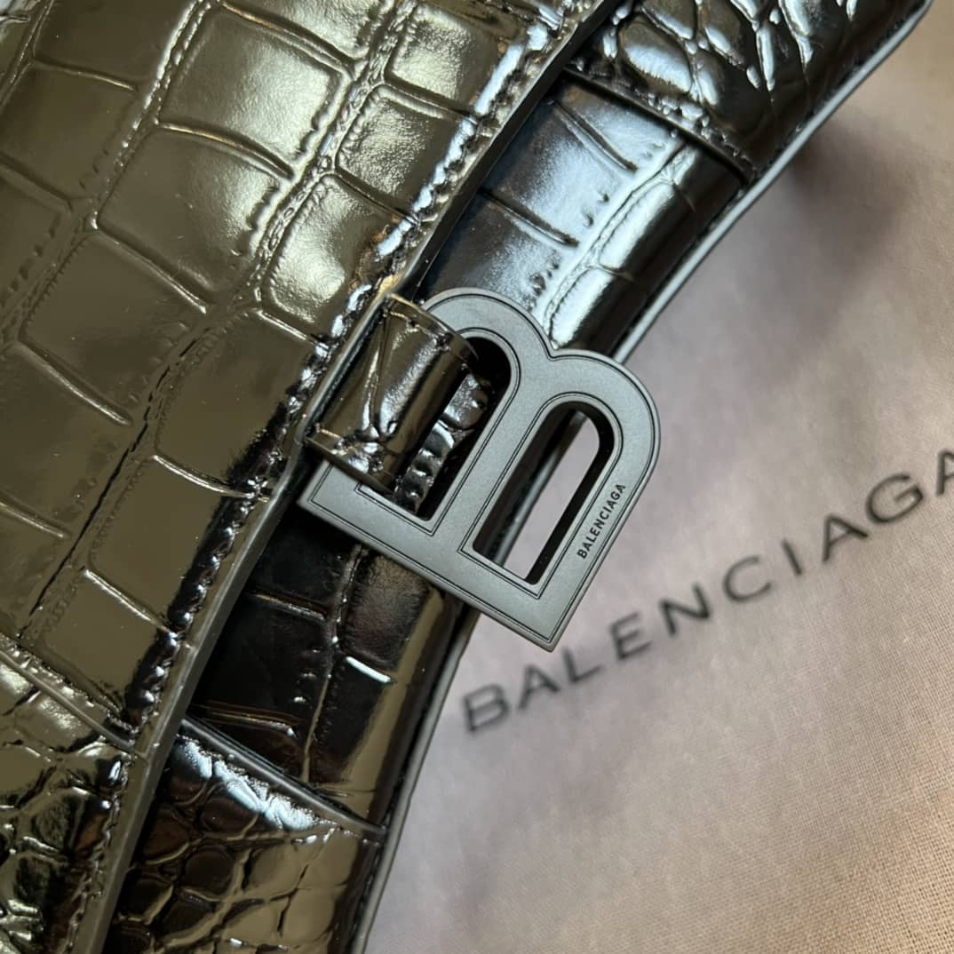 Ba1en*iaga Hourglass Leather Top Handle Replica Bag