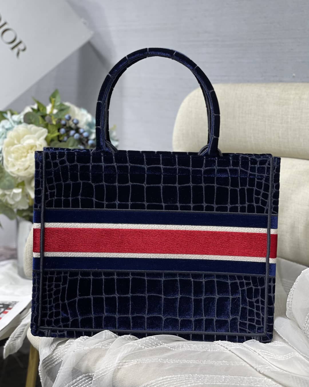 Chr1st1an D10r CD Book Embroidery Replica Tote