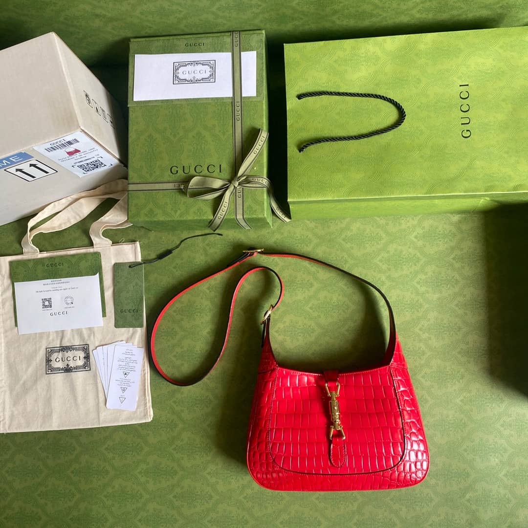 Gvc*1 GG Jackie 1961 Small Hobo Shoulder Bag Replica Red 636709