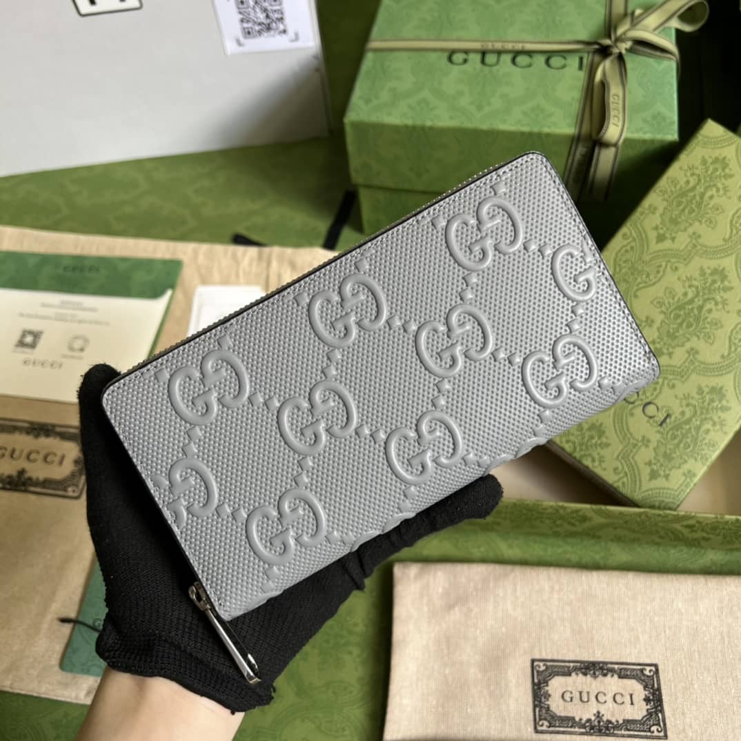 Gvc*1 Mens GG Embossed Zip Replica Wallet 625558