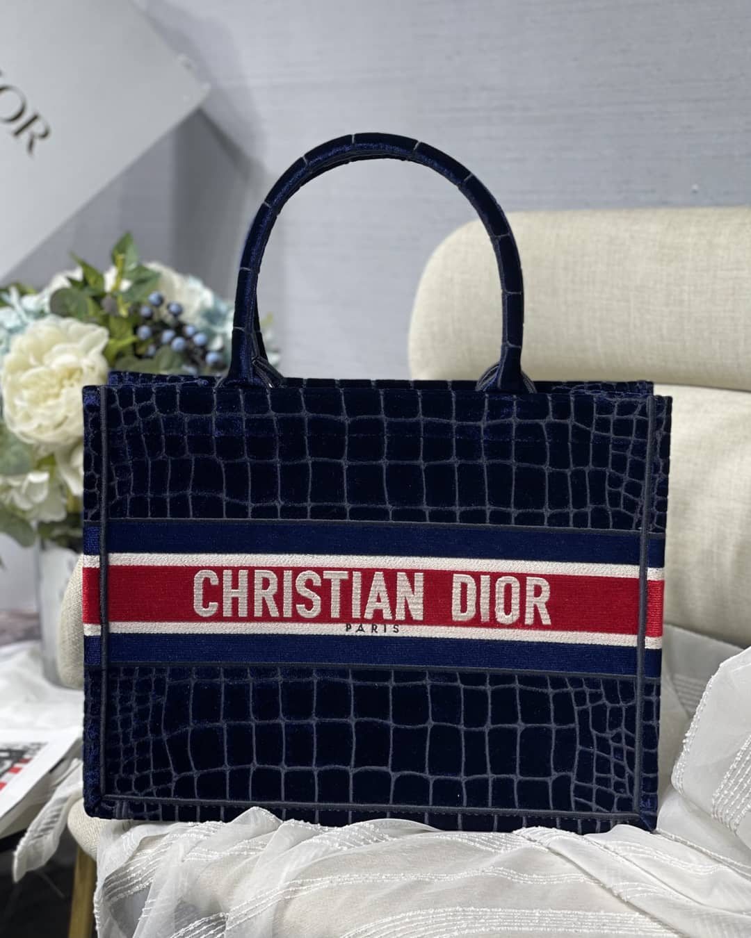 Chr1st1an D10r CD Book Embroidery Replica Tote