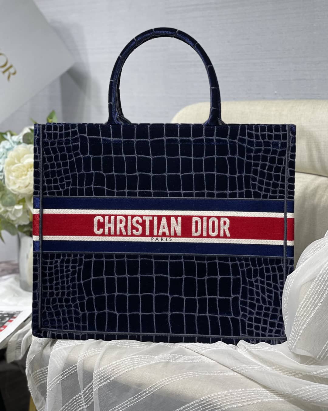 Chr1st1an D10r CD Book Embroidery Replica Tote