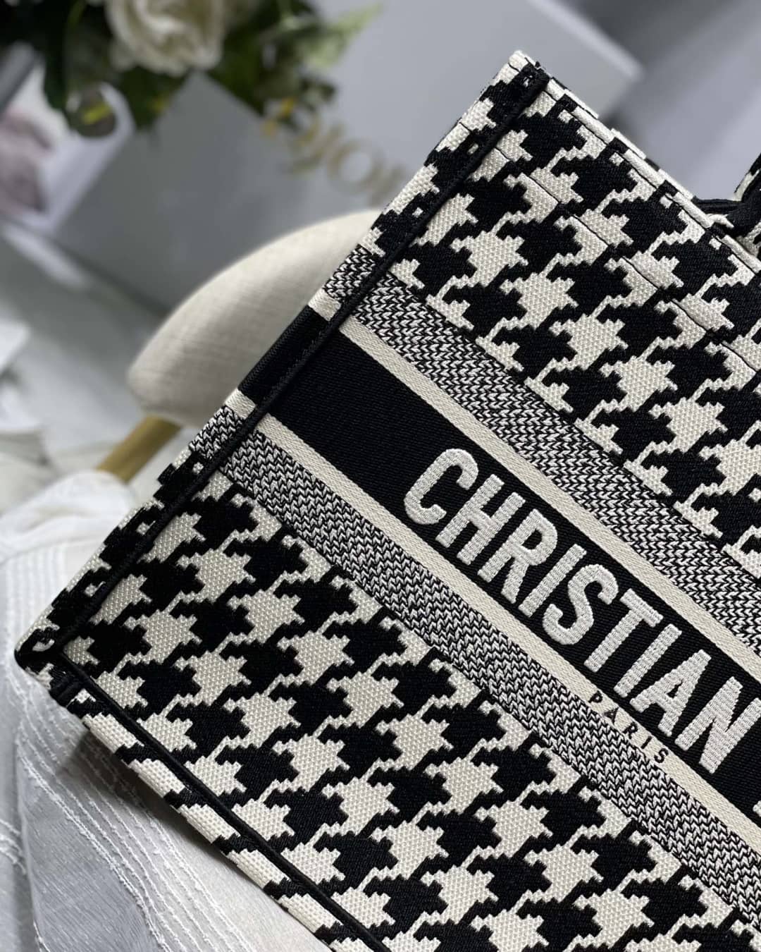 Chr1st1an D10r CD Book Embroidery Replica Tote