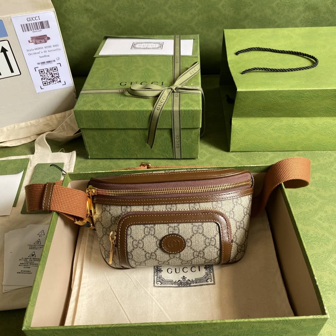 Best Replica Gvc*1 Interlocking GG Svp*me Belt Bag Replica 682933(ColaReps)