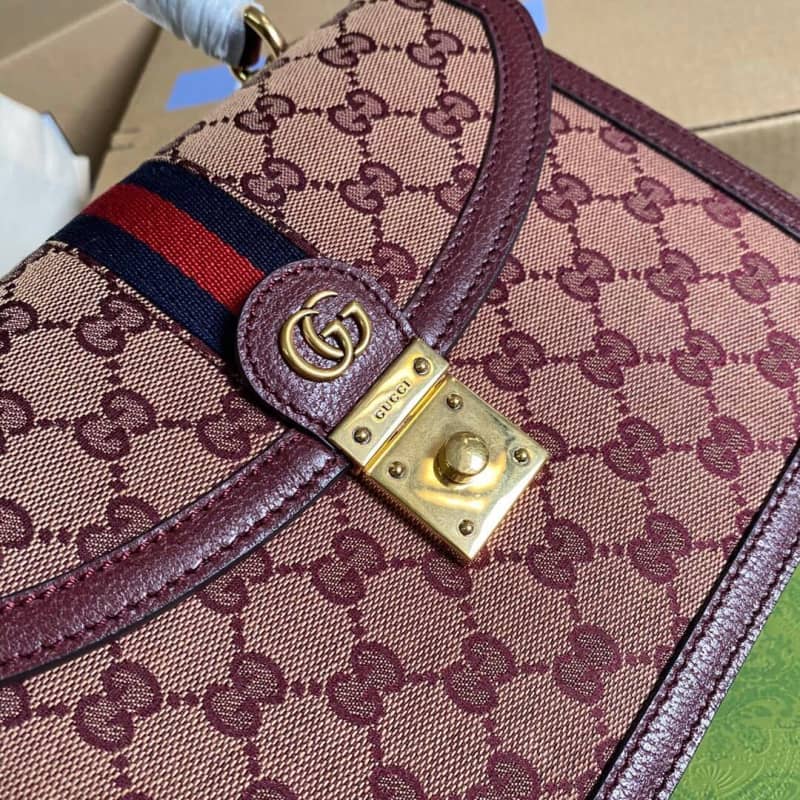 Gvc*1 Ophidia Small Top Handle Bag Replica Red 651055