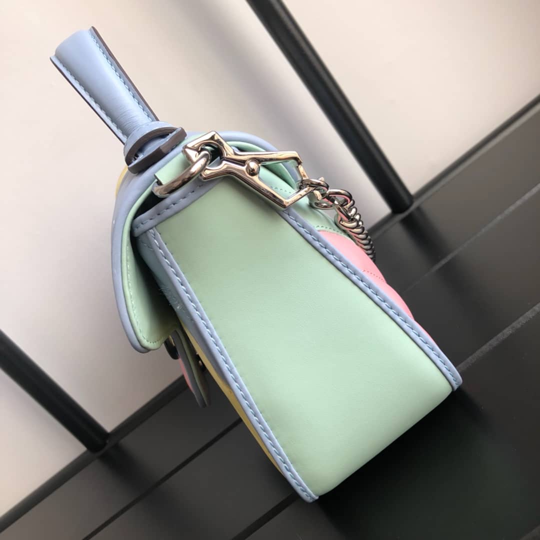 Gvc*1 GG Marmont Mini Leather Top Handle Bag Replica Colorful 547260