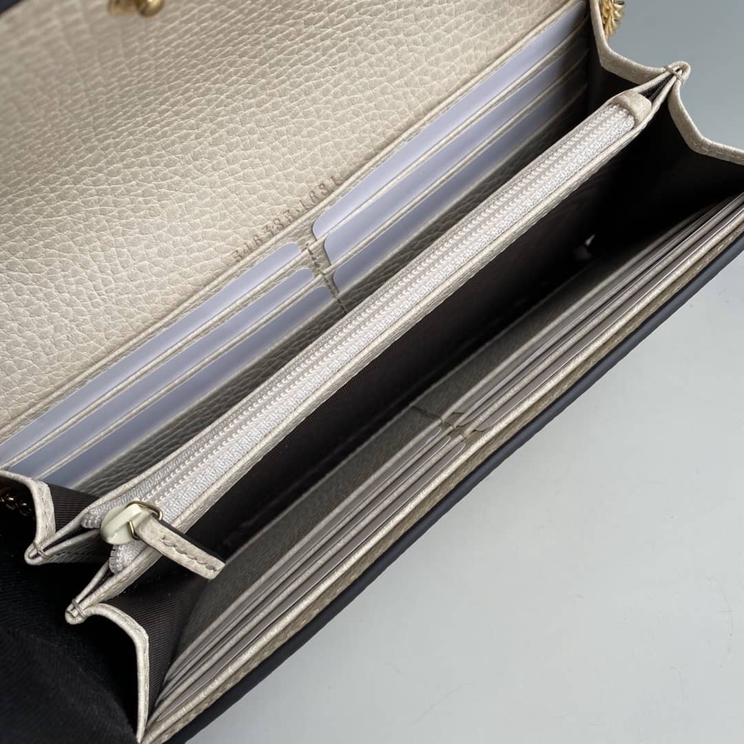 Gvc*1 GG Marmont Leather Chain Wallet Replica 546585