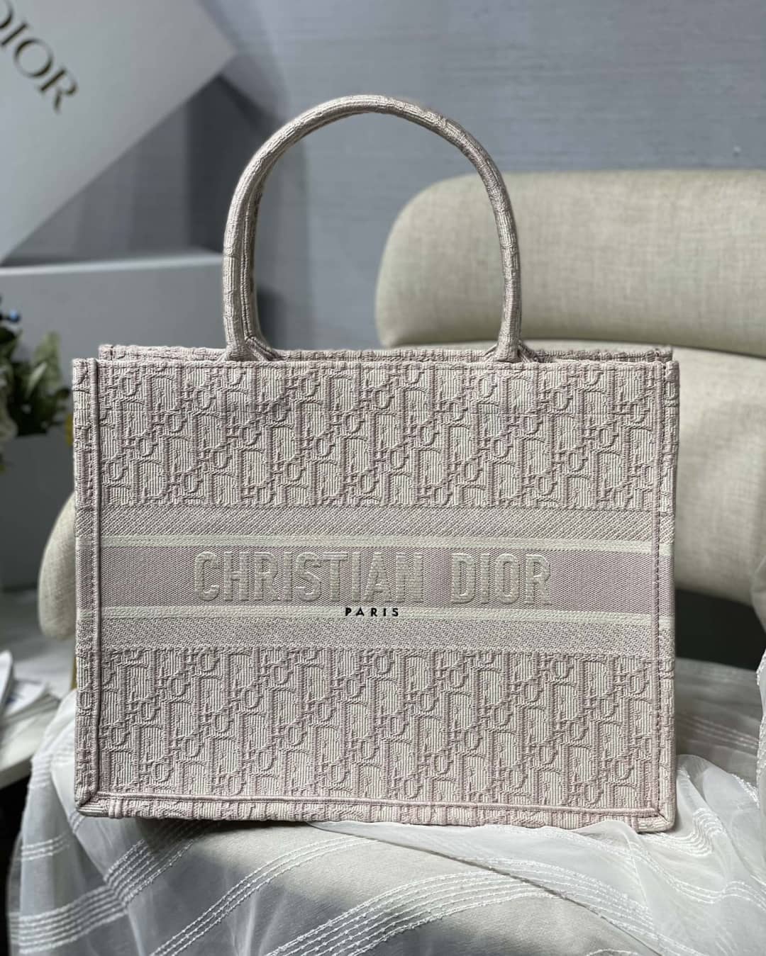 Chr1st1an D10r CD Book Embroidery Replica Tote