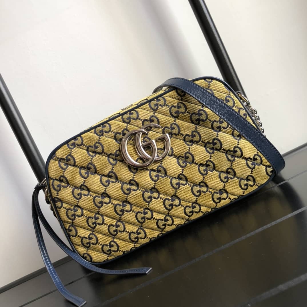 Gvc*1 GG Marmont Small Shoulder Handbag Camera Bag Replica Yellow 447632