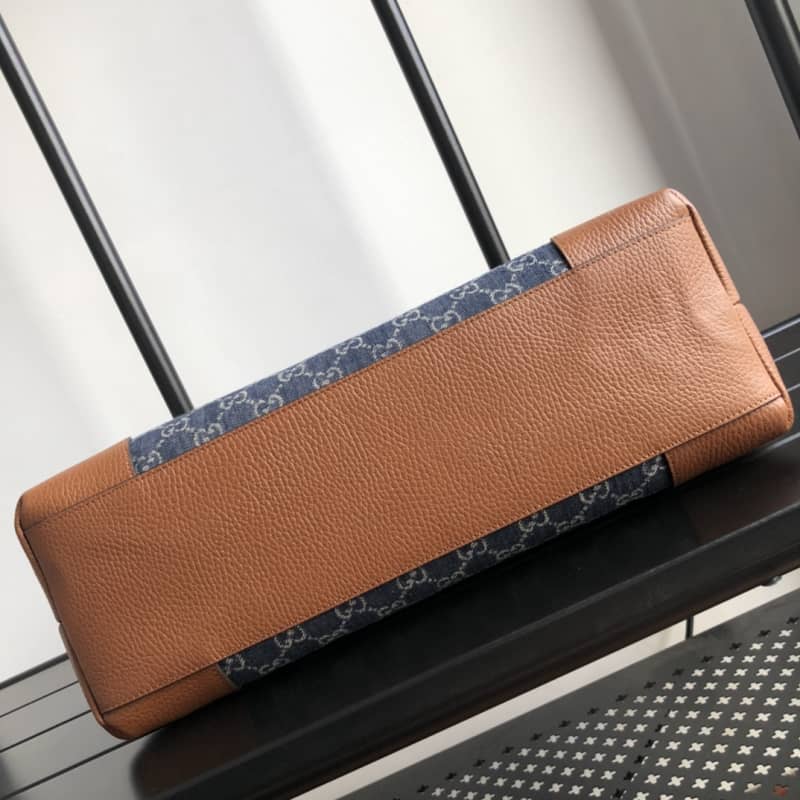 Gvc*1 Ophidia Leather Tote Replica Blue 631685