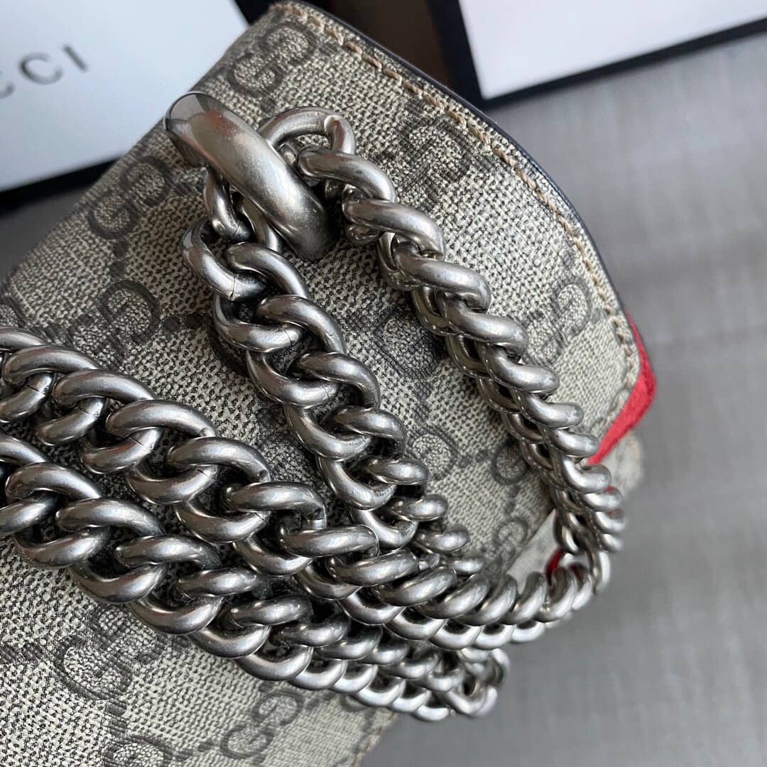 Gvc*1 GG Svp*me Dionysus Chain Replica Shoulder Bag Gray Red 400249