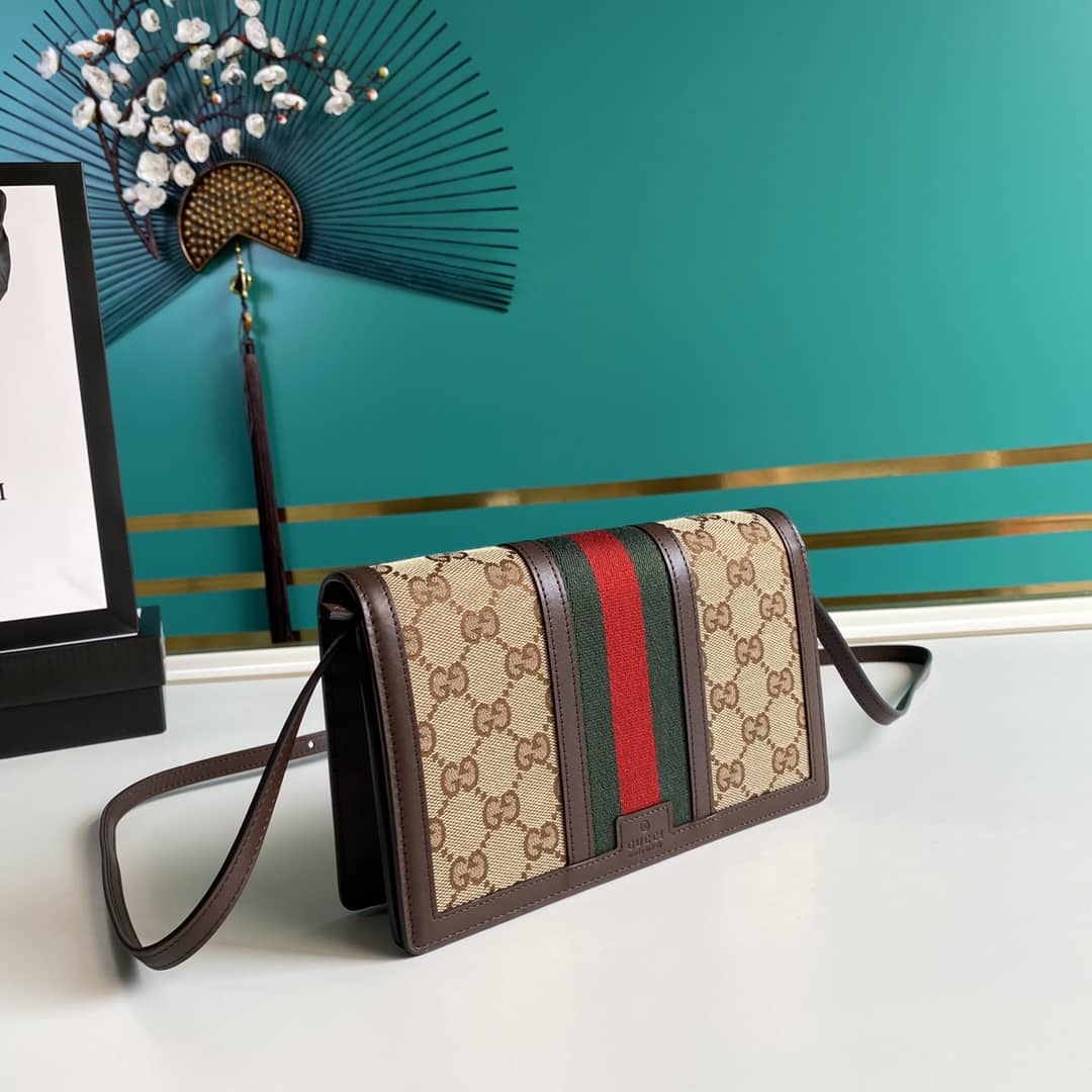 Gvc*1 GG Crossbody Bag Web Stripe Wallet Replica 409439
