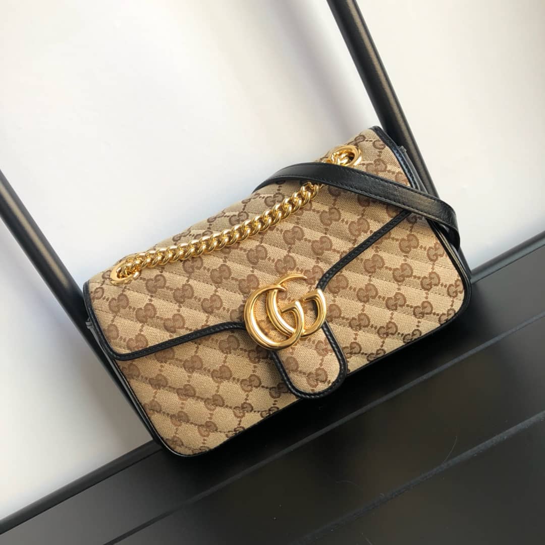 Gvc*1 GG Marmont Matelasse Shoulder Bag Replica Brown 443497