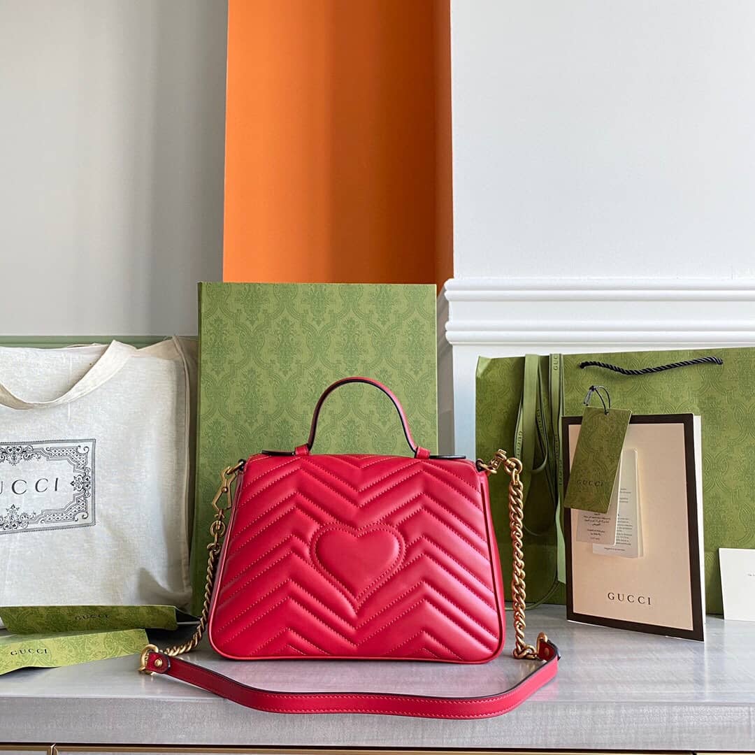 Gvc*1 Marmont Dupe Mini GG Marmont Replica Bag Red 498100