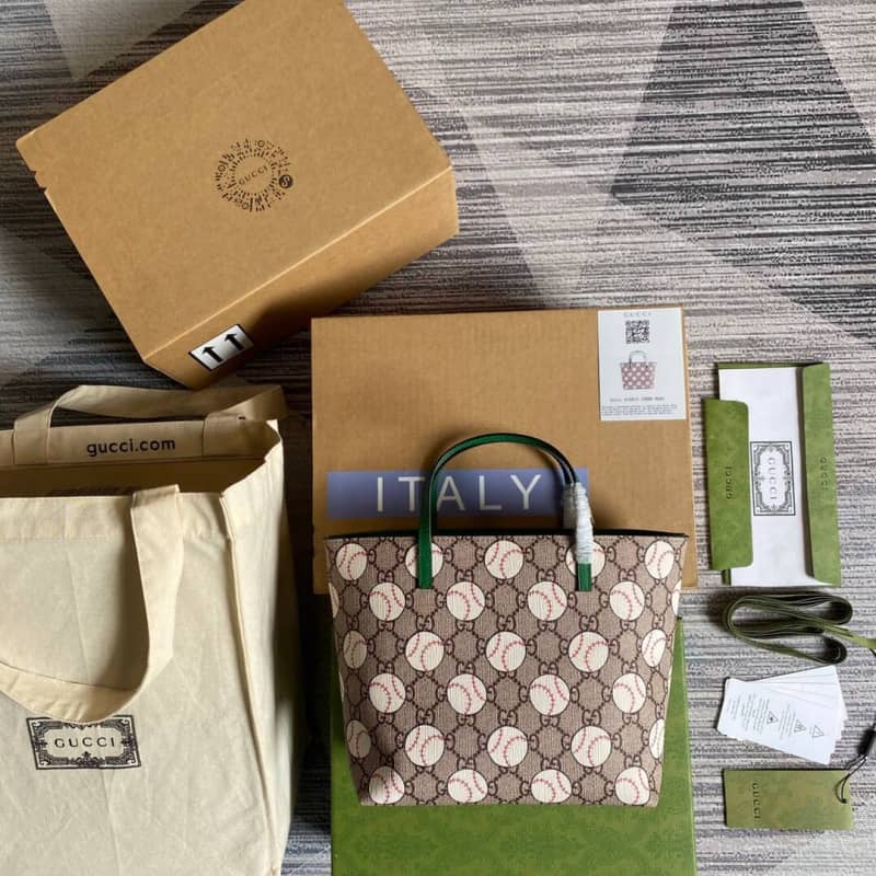 Gvc*1 Children GG Svp*me Canvas Replica Tote Brown 410812