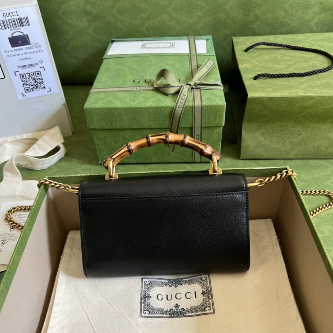 Gvc*1 GG Small Top Handle Tote Bag With Bamboo 675794 Replica