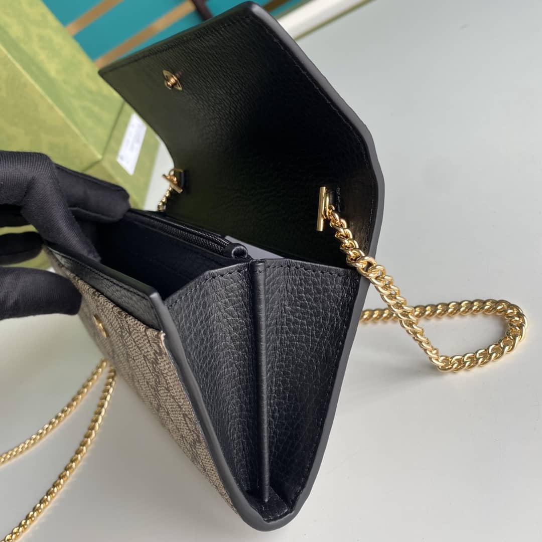 Gvc*1 GG Marmont Leather Chain Wallet Replica 546585
