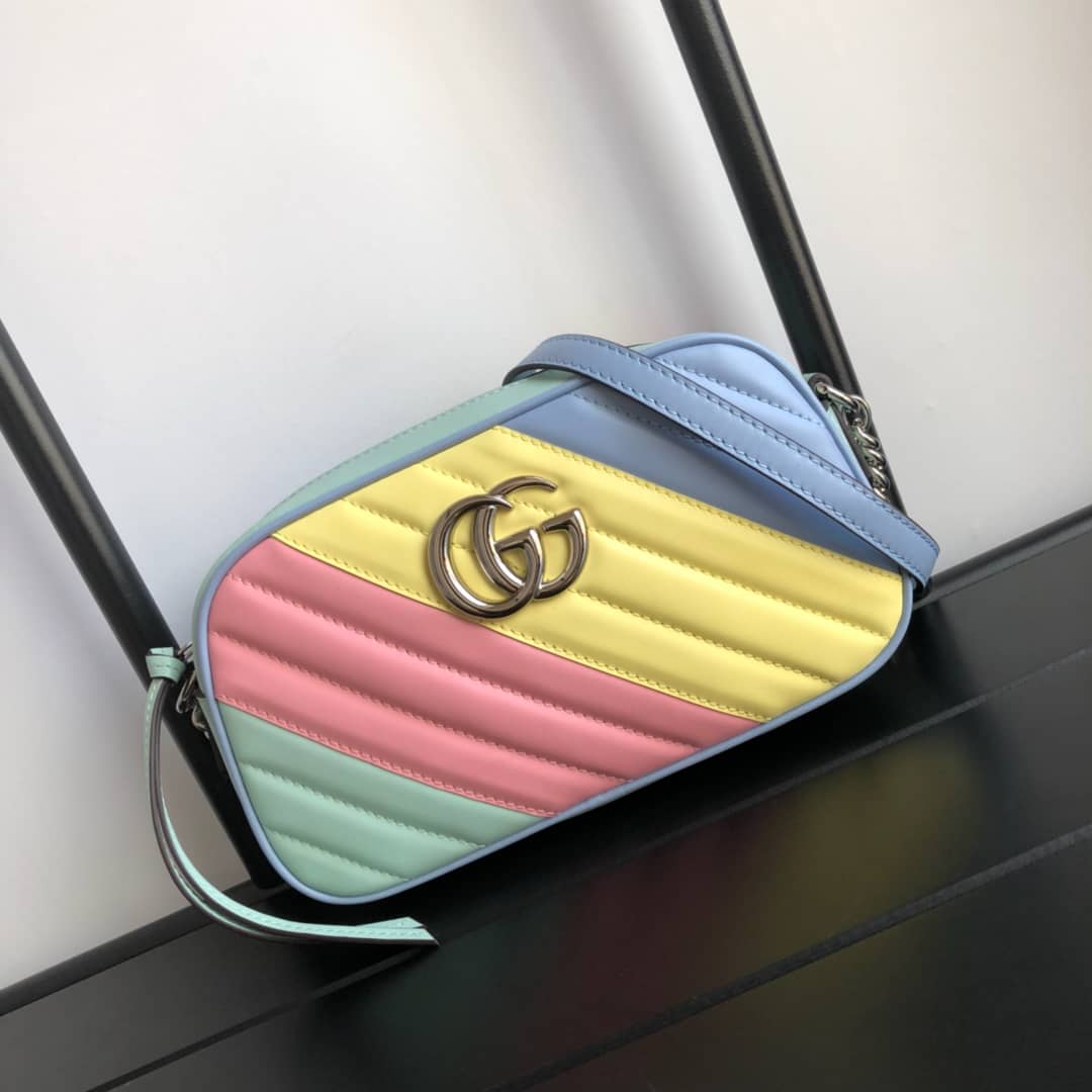 Gvc*1 GG Marmont Small Shoulder Handbag Camera Bag Replica Colorful 447632