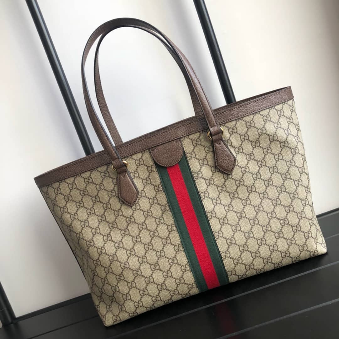 Gvc*1 Ophidia Leather Tote Replica Brown 631685