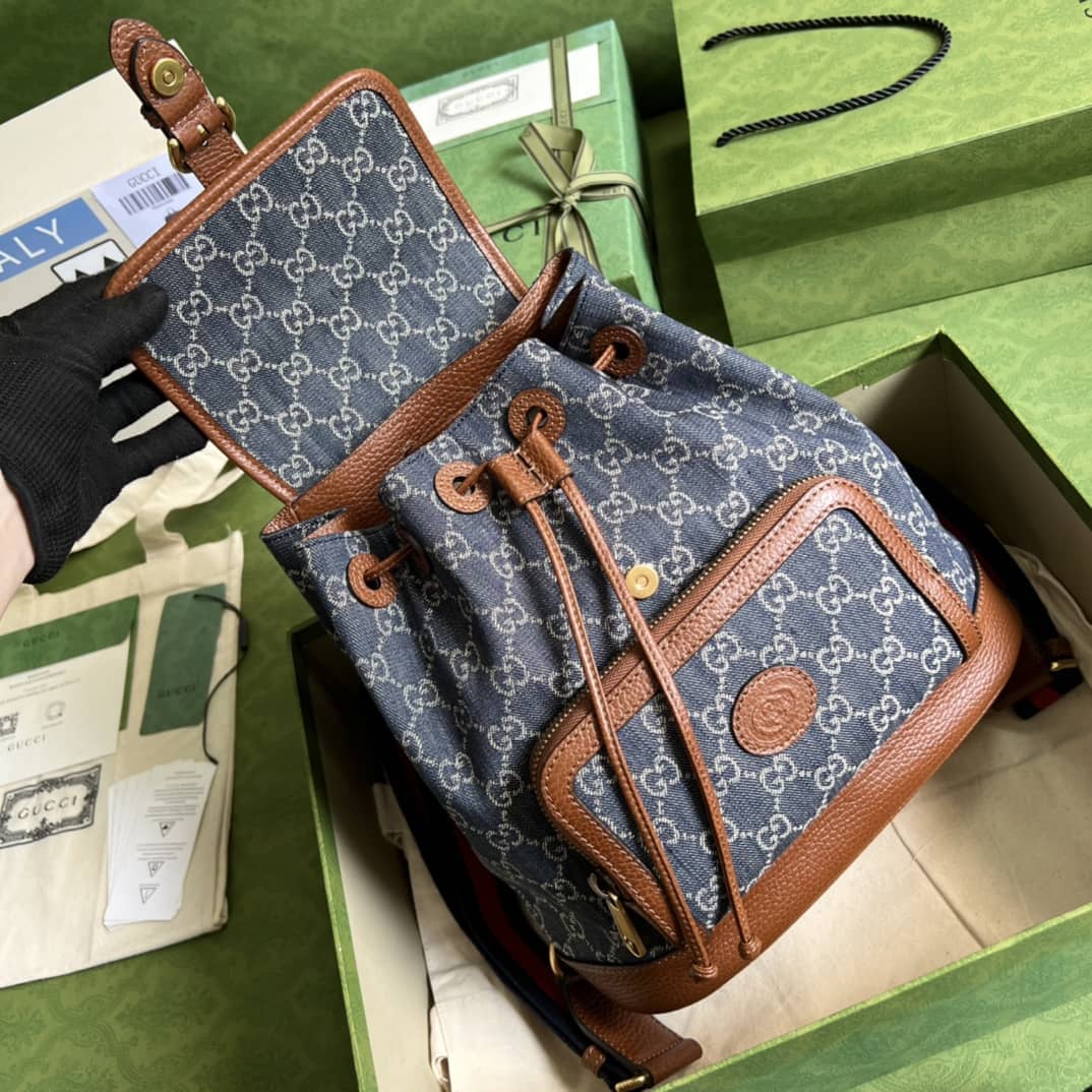 Gvc*1 Backpack With Interlocking G Blue 674147 Replica