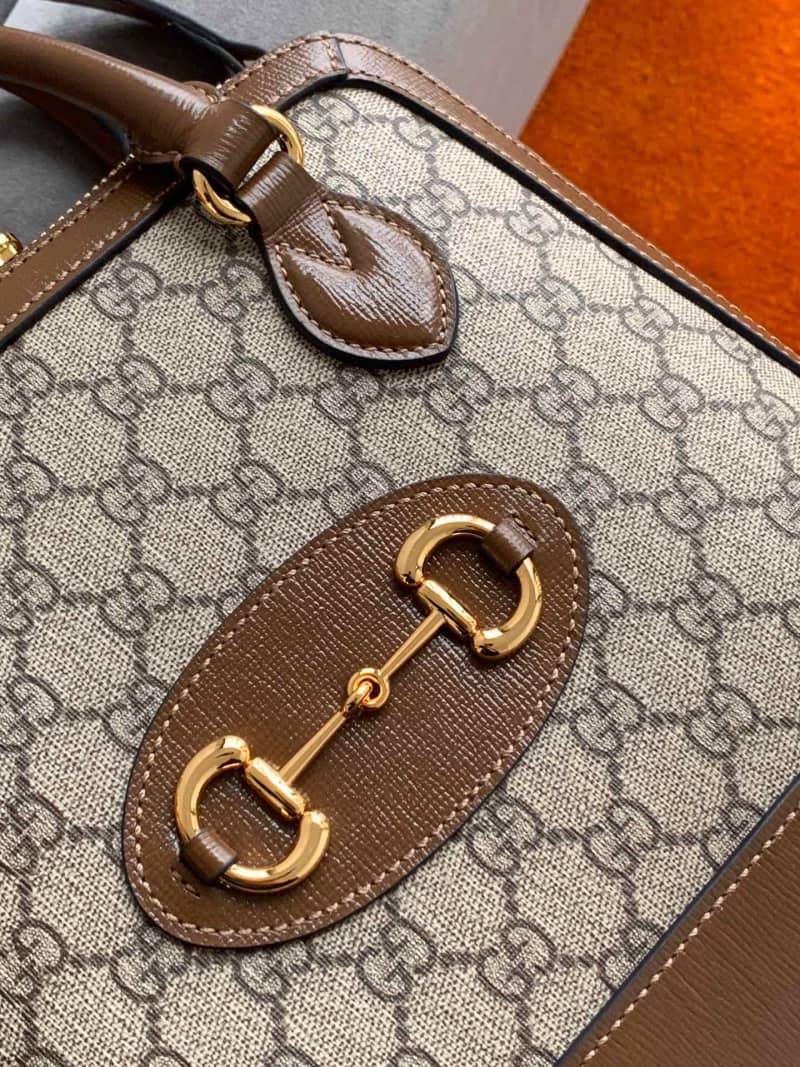 Gvc*1 Horsebit 1955 Small GG Svp*me Grainy Leather Handle Bag Replica 621220