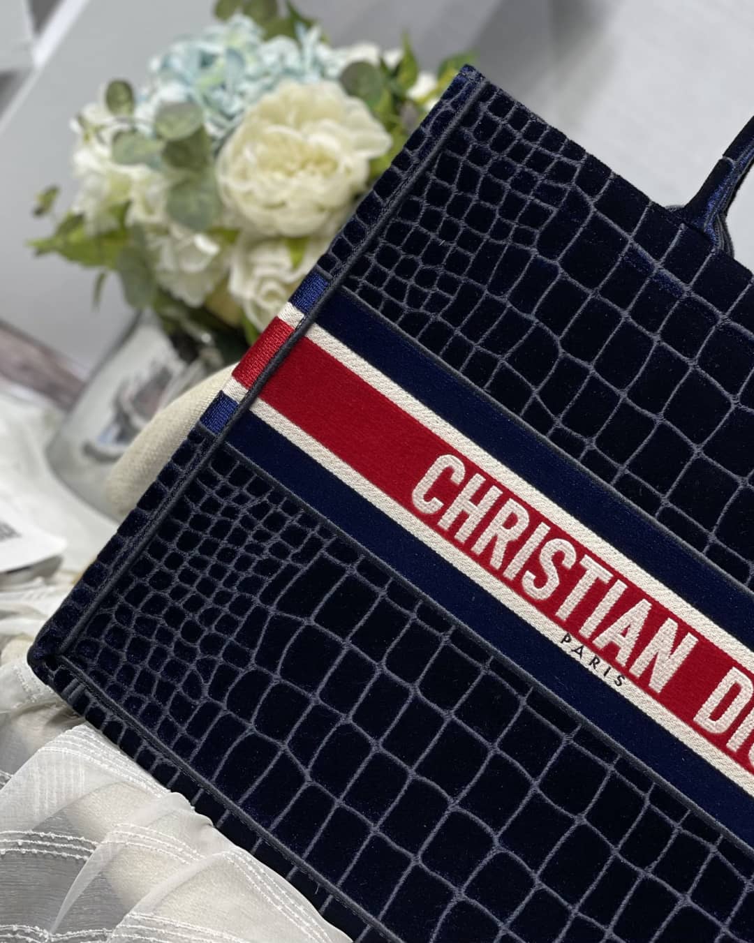 Chr1st1an D10r CD Book Embroidery Replica Tote