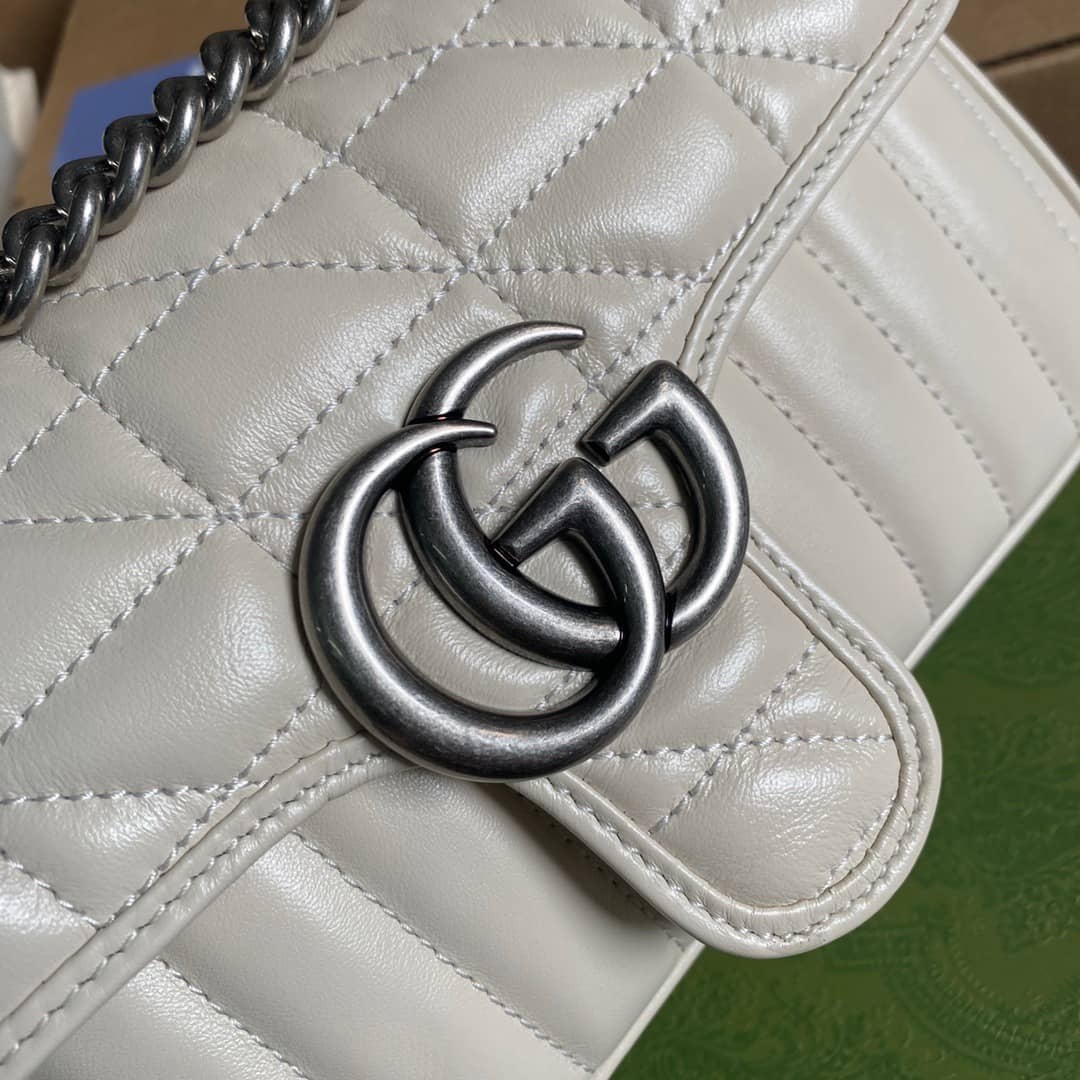 Gvc*1 GG Marmont Mini Matelasse Shoulder Bag Replica White 446744