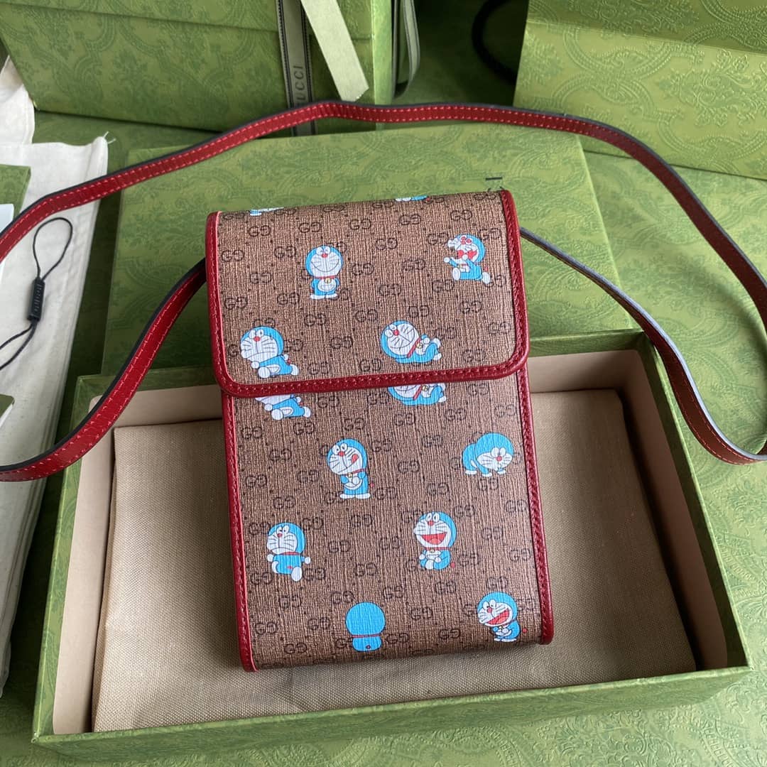 Gvc*1 X Doraemon Mini Canvas Phone Bag Replica 647805