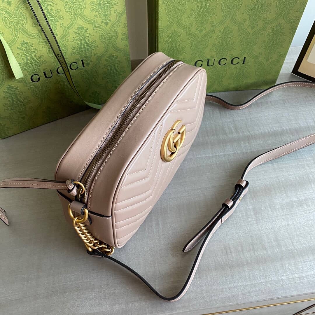 Gvc*1 GG Marmont Small Shoulder Handbag Camera Bag Replica Pink 447632