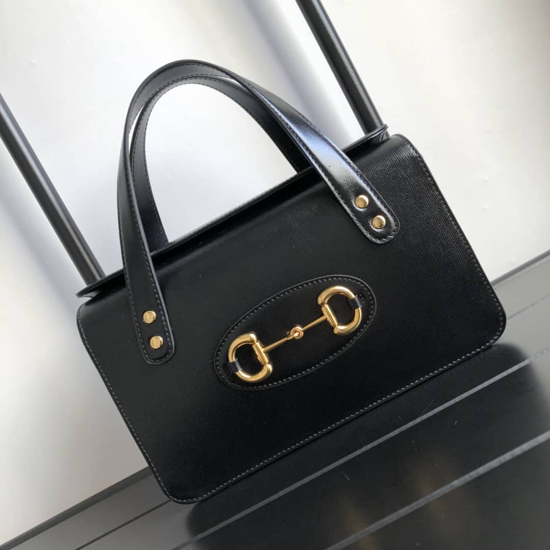 Gvc*1 Horsebit Bag Dupe 1955 Small Top Handle Replica Bag Black 627323