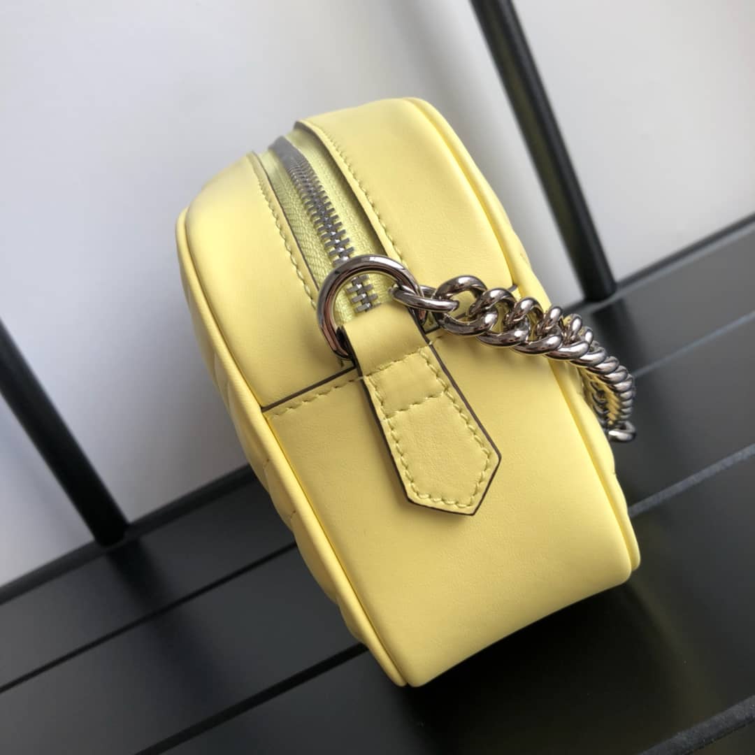 Gvc*1 GG Marmont Small Shoulder Handbag Camera Bag Replica Yellow 447632