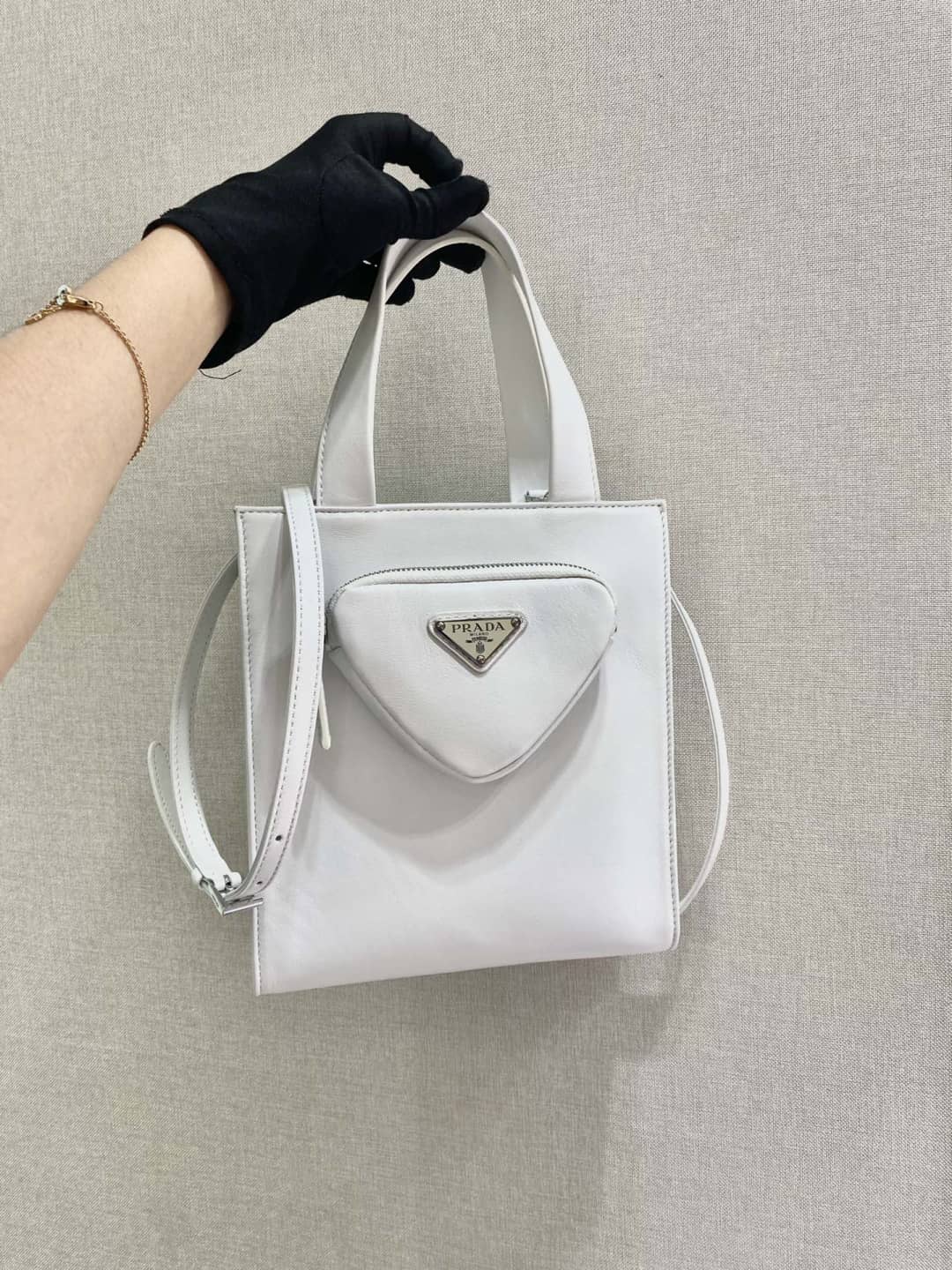 Pra*a Nappa Leather Replica Tote