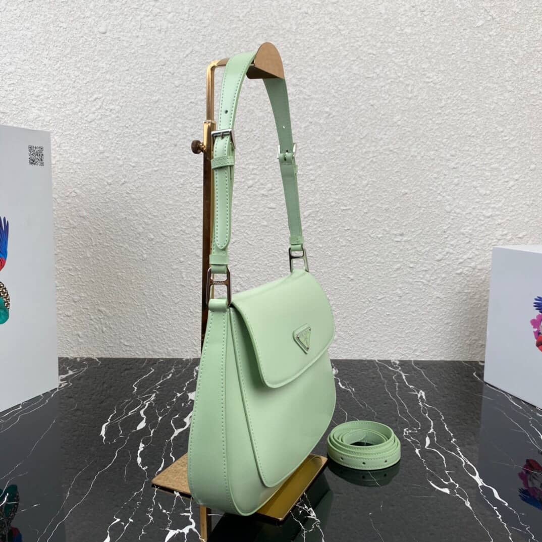 Pra*a Cleo Bag Dupe Brushed Leather Flap Shoulder Bag