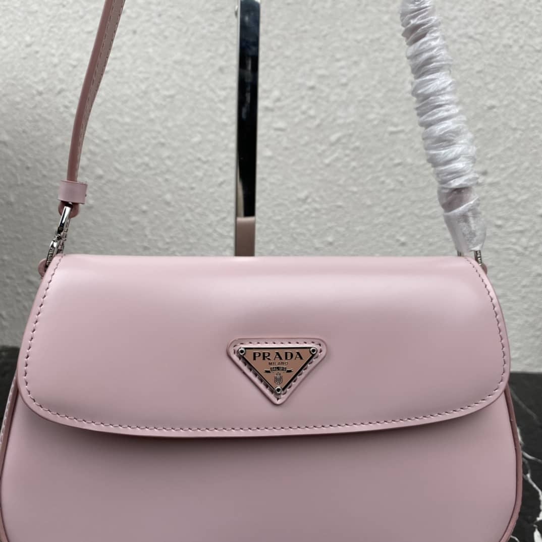 Pra*a Cleo Bag Dupe Brushed Leather Flap Replica Shoulder Bag