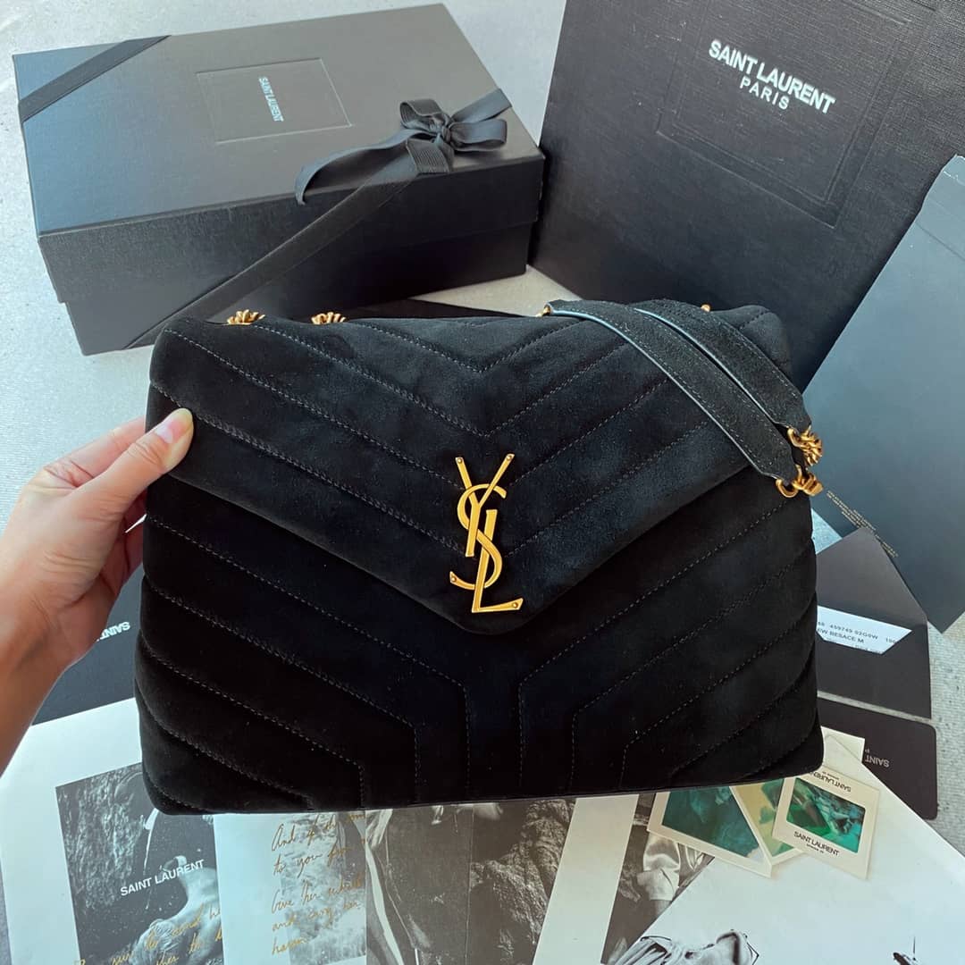 Y51 Dupes Bags Loulou Monogram Quilted Velvet Shoulder Bag