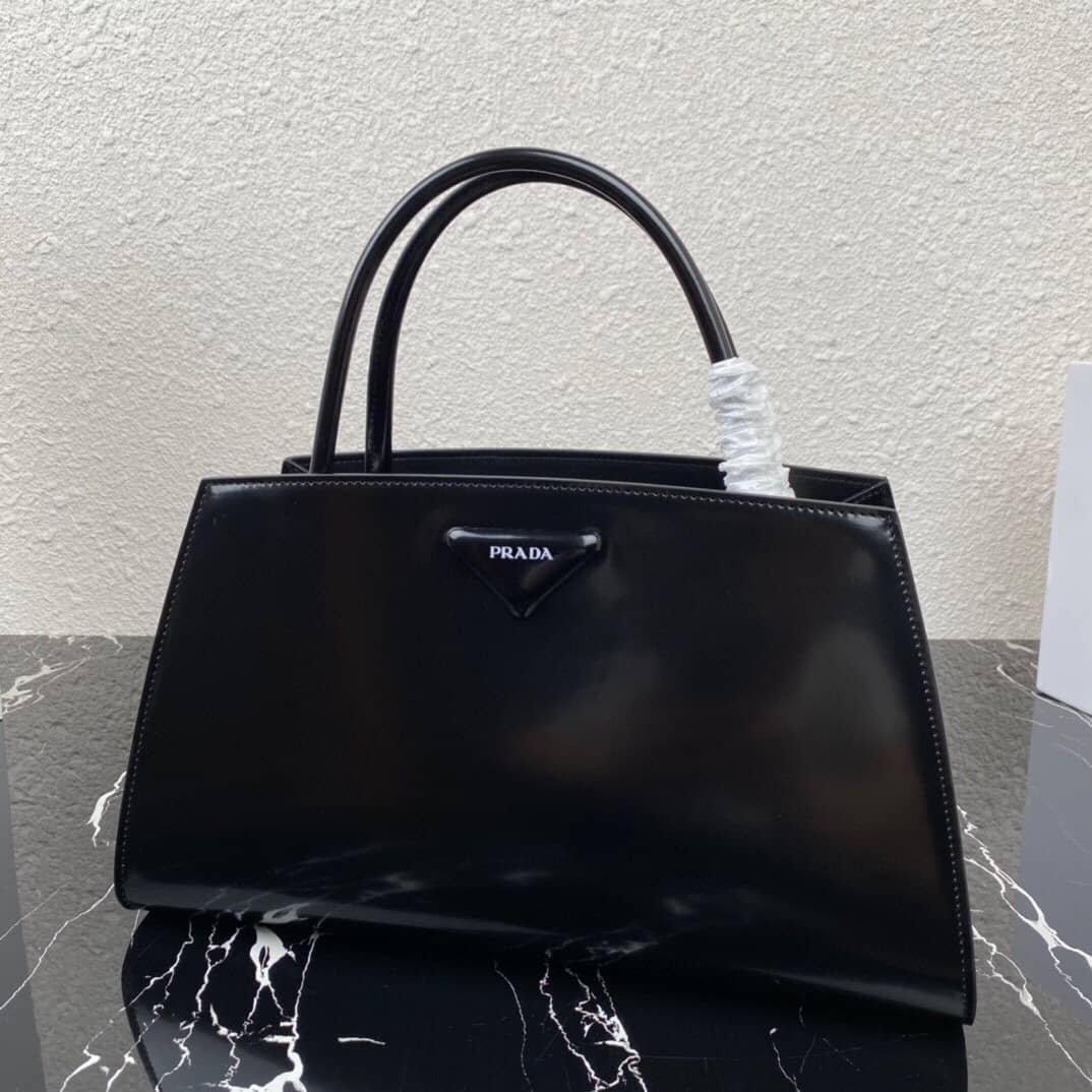 Pra*a Raffia Tote Dupe Small Brushed Leather Replica Tote