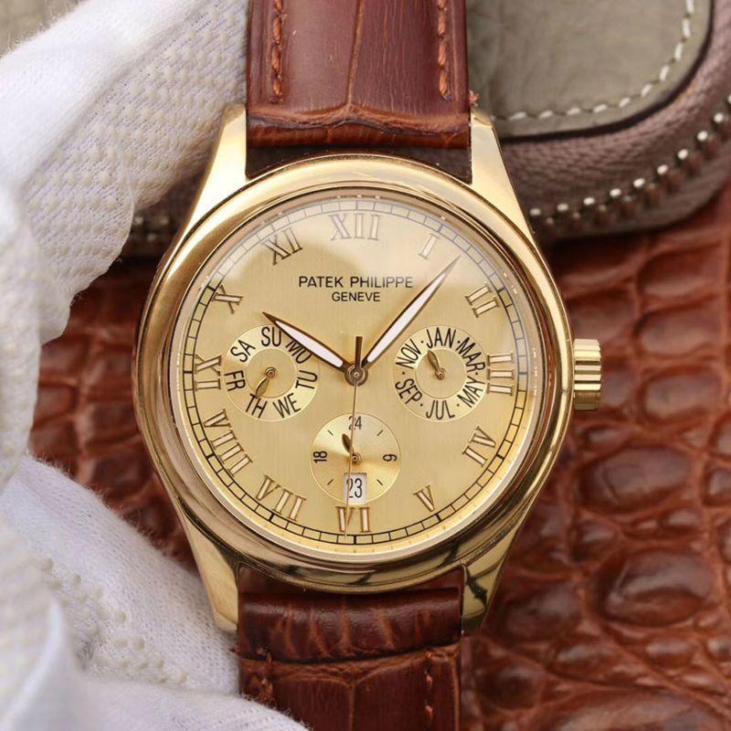 Replica Pat*k Phi1i*pe Complications Annual Calendar 1:1 Best Edition Swiss ETA315SQA Gold Dial