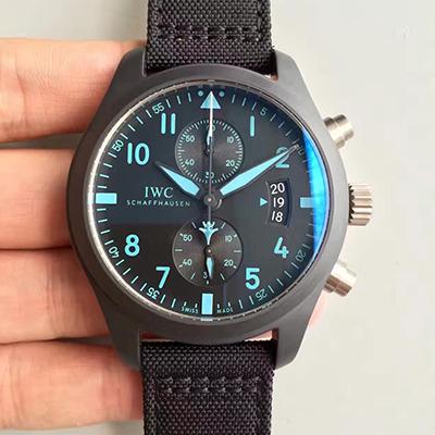 Replica IWC Pilot Chronograph IW388003 ZF Factory 1:1 Best Edition Swiss ETA7750 Black Dial