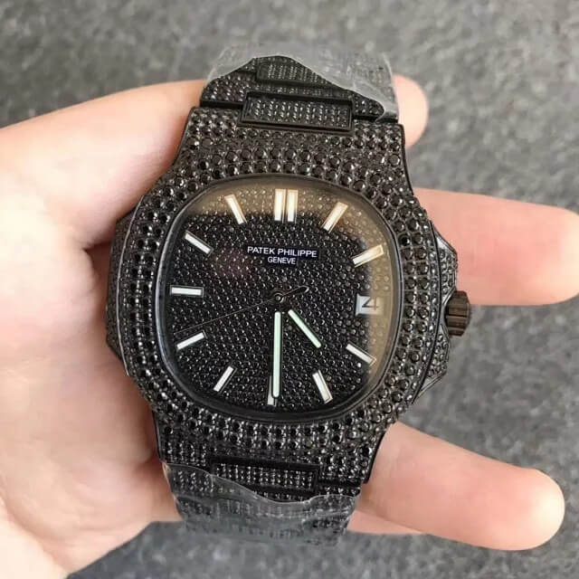 Replica Pat*k Phi1i*pe Nautilus 5719/10G-010 1:1 Best Edition PPF Factory Full D1am0nd Black Dial