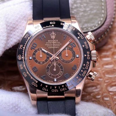 R01ex Daytona Replica M116515LN-0015 1:1 Best Edition Noob Factory Brown Dial Swiss ETA4130