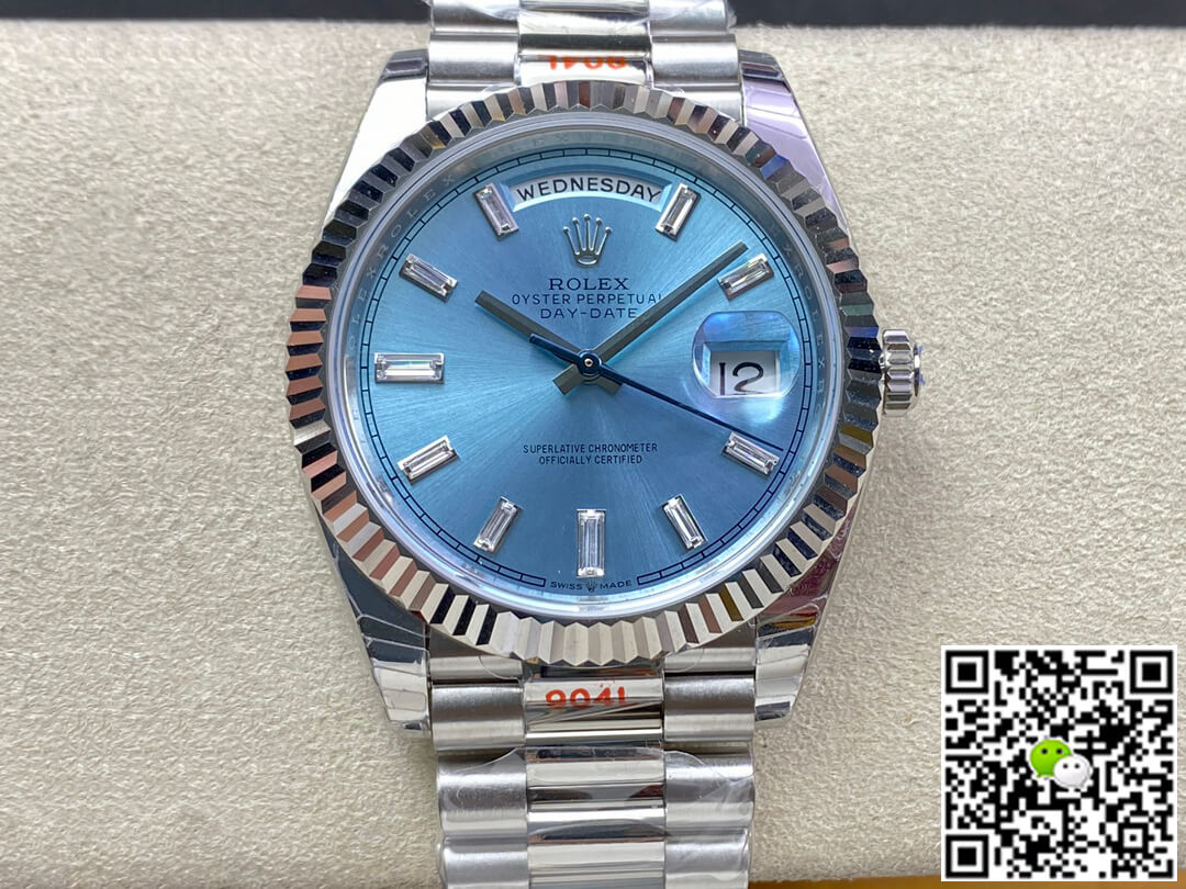 Replica R01ex Day Date M228236-0006 1:1 Best Edition EW Factory Ice Blue Dial